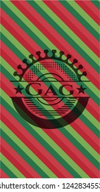 Gag christmas emblem background.