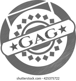 Gag draw with pencil effect