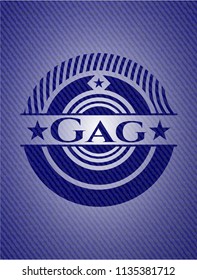 Gag emblem with denim texture
