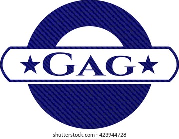 Gag emblem with jean texture