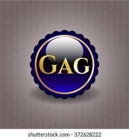 Emblema de oro mordaza