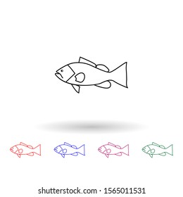 Gag Grouper Multi Color Icon. Simple Thin Line, Outline Vector Of Fish Icons For Ui And Ux, Website Or Mobile Application