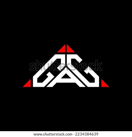 GAG letter logo creative design with vector graphic, GAG simple and modern logo in round triangle shape.