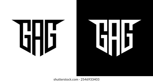 GAG letter logo design with white background in illustrator, vector logo modern alphabet font overlap style, calligraphy designs for logo, Poster, Invitation, etc.