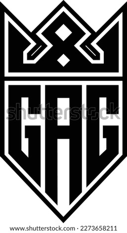 GAG letters with logomark crown design