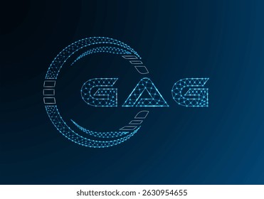 Diseño de Vector de logotipo de letra polivinílica baja GAG. Diseño de logotipo de poliéster inferior GAG. Logotipo de poliéster bajo.