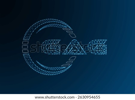 GAG low poly letter logo vector design. GAG lower poly logo design. Low poly logo.