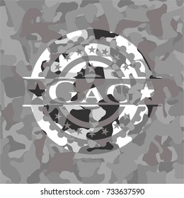 Gag on grey camouflaged texture