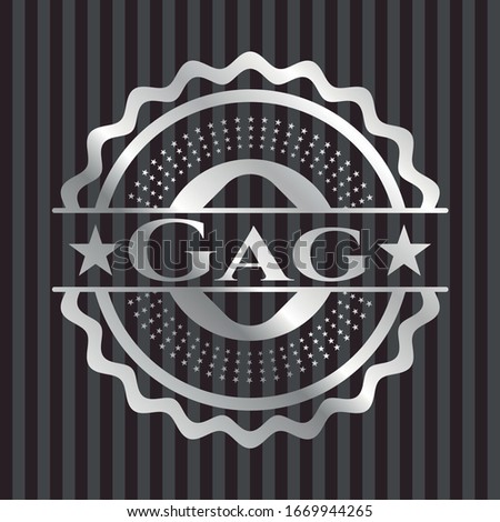 Gag silvery emblem. Vector Illustration. Mosaic.
