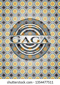 Gaga arabesque emblem background. arabic decoration.