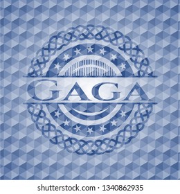 Gaga blue polygonal emblem.