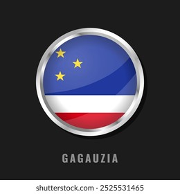 Gagauzia round framed national flag. Circular glossy flag of Gagauzia.