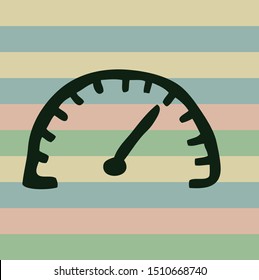 Gage or speedometer icon on stripped background