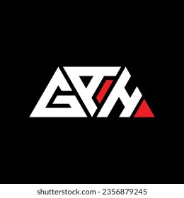 GAH triangle letter logo design with triangle shape. GAH triangle logo design monogram. GAH triangle vector logo template with red color. GAH triangular logo Simple, Elegant, and Luxurious design.
