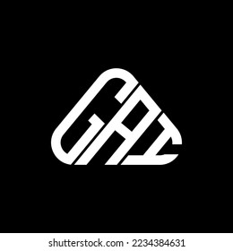 GAI letter logo creative design with vector graphic, GAI simple and modern logo in round triangle shape.