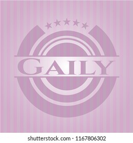 Gaily badge with pink background