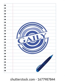Gaily pen effect. Blue ink. Vector Illustration. Detailed.