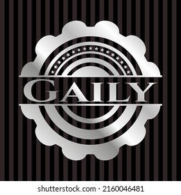 Gaily silberglänzendes Emblem]. Vektorgrafik. Mosaik. 