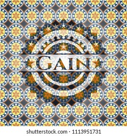  Gain arabesque emblem background. arabic decoration.