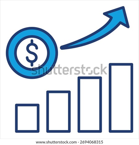 Gain Blue Icon Vector Illustration
