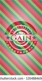 Gain christmas colors emblem.
