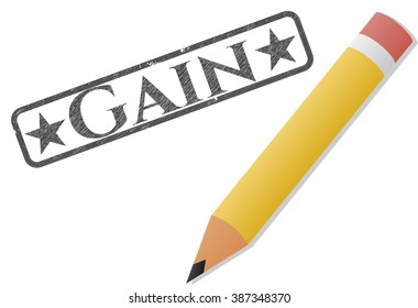 Gain emblem drawn in pencil