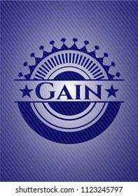 Gain emblem with jean texture