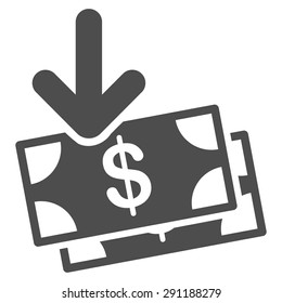 Gain icon from Commerce Set. Vector style: flat symbol, gray color, rounded angles, white background.