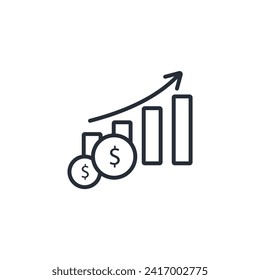 Icono de ganancia. vector.Curso editable.Signo de estilo lineal para uso de diseño web,logotipo.Ilustración de símbolo.