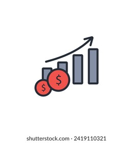 Icono de ganancia. vector.Curso editable.Signo de estilo lineal para uso de diseño web,logotipo.Ilustración de símbolo.