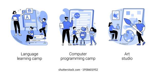 Gain knowledge and skills abstract concept vector illustrations.