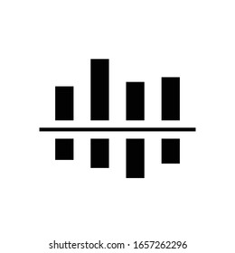 Gain loss graph black icon, concept illustration, vector flat symbol, glyph sign.