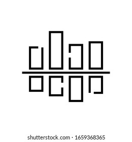 Gain loss graph line icon, concept sign, outline vector illustration, linear symbol.