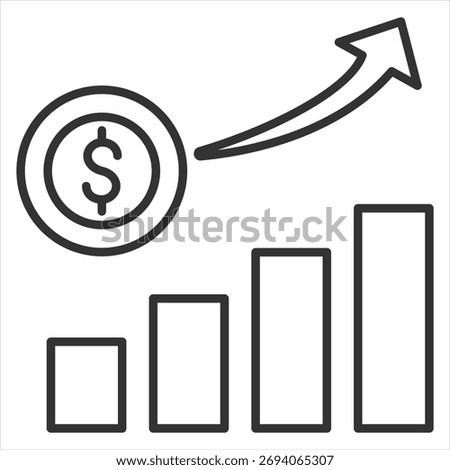 Gain Outline Icon Vector Illustration