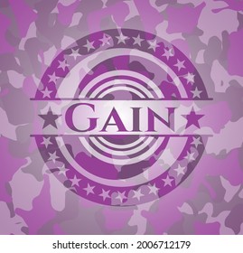 Gain pink and purple on camo texture. Vector Illustration. Detailed. 