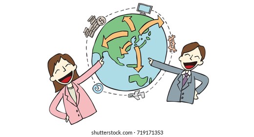 Gain profits by importing and exporting transactions through the computer network.Business is thriving.Employees' efforts increase profits.