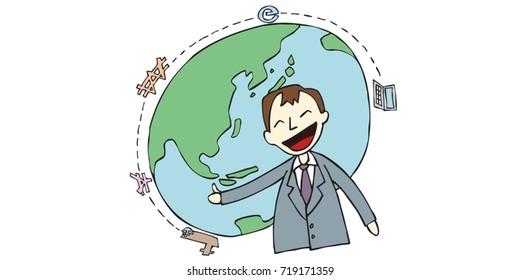 Gain profits by importing and exporting transactions through the computer network.Business is thriving.Employees' efforts increase profits.