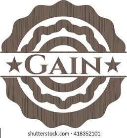 Gain retro style wood emblem