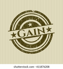 Gain rubber stamp with grunge texture