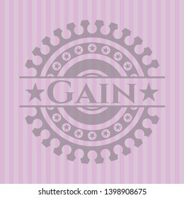 Gain vintage pink emblem. Vector Illustration. Detailed.