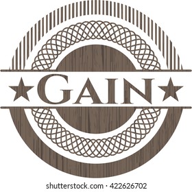 Gain vintage wooden emblem