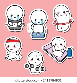 Gain weight planner stickers, workout clip art