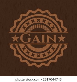 Gain wooden emblem. Retro. Vector Illustration. 