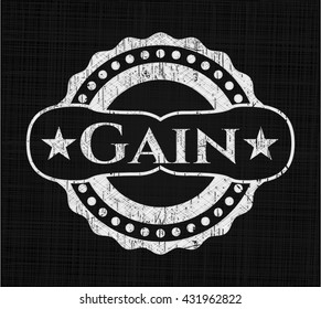 Gain written with chalkboard texture