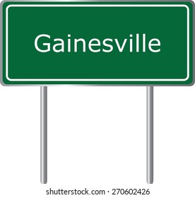 Gainesville, Alabama, road sign green vector illustration, road table, USA city