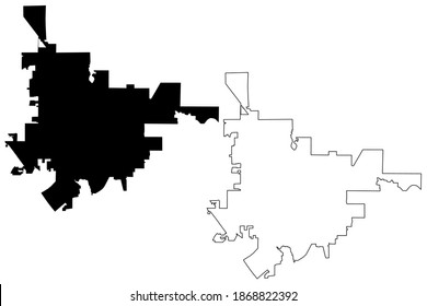 Gainesville City, Florida (United States cities, United States of America, usa city) map vector illustration