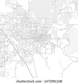 Gainesville, Florida, USA, bright outlined vector map with bigger and minor roads and steets created for infographic backgrounds.