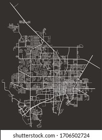 Gainesville, Florida, USA map of roads and streets network
