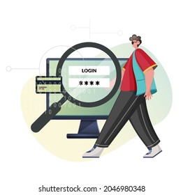 Gaining Login Access Concept Illustration as EPS 10 File