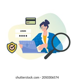 Gaining Login Access Concept Illustration as EPS 10 File